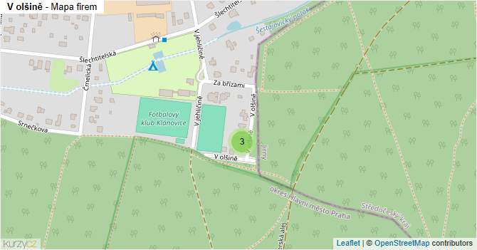 V olšině - mapa firem