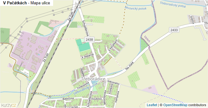 V Pačátkách - mapa ulice
