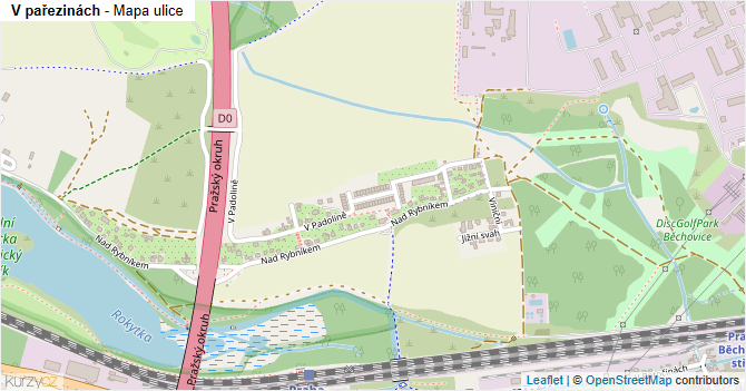 V pařezinách - mapa ulice