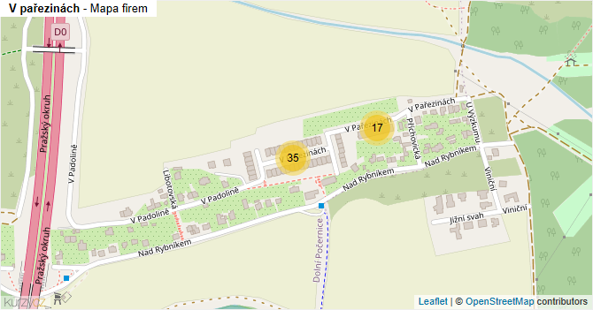 V pařezinách - mapa firem