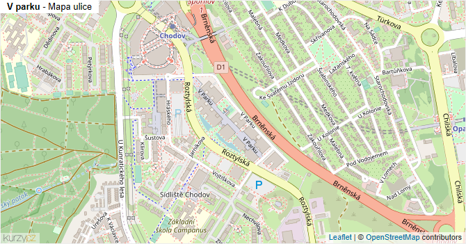V parku - mapa ulice