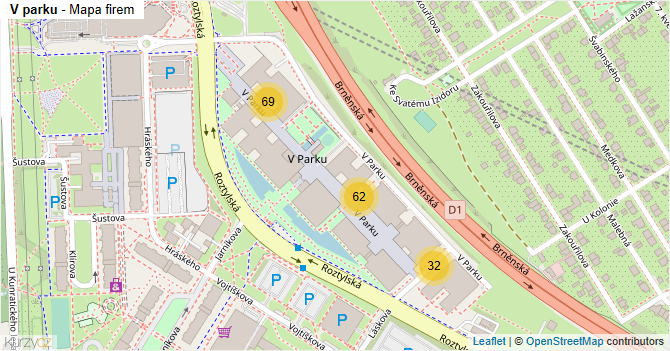 V parku - mapa firem