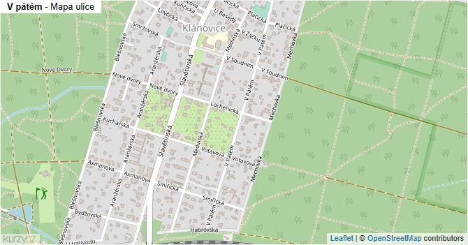 V pátém - mapa ulice
