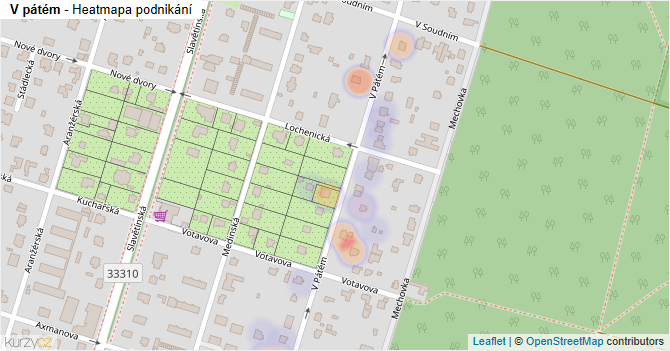 V pátém - mapa podnikání