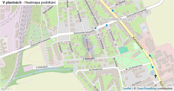 V planinách - mapa podnikání