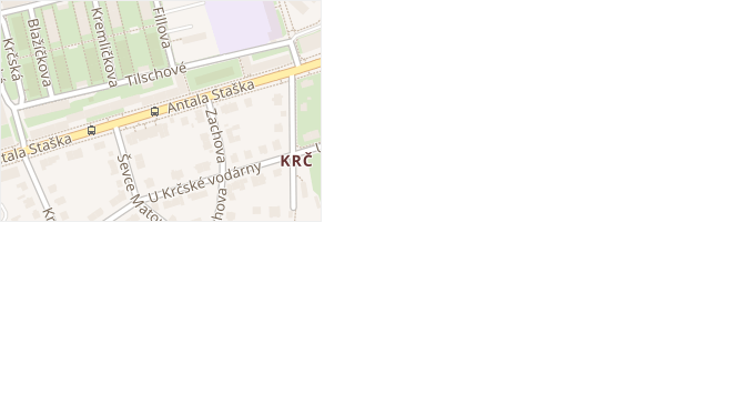 V podlesí v obci Praha - mapa ulice