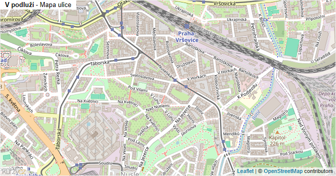 V podluží - mapa ulice