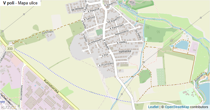 V poli - mapa ulice