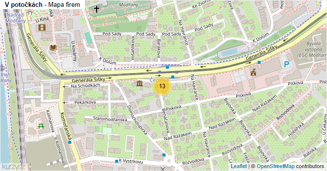V potočkách - mapa firem