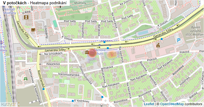 V potočkách - mapa podnikání