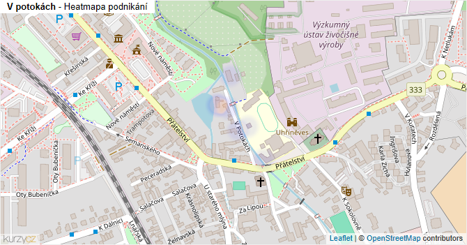 V potokách - mapa podnikání