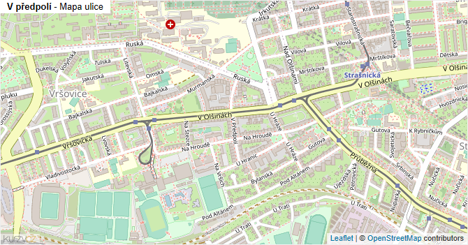V předpolí - mapa ulice
