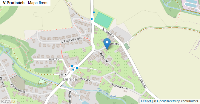 V Prutinách - mapa firem