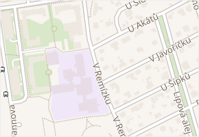 V remízku v obci Praha 8 - mapa ulice