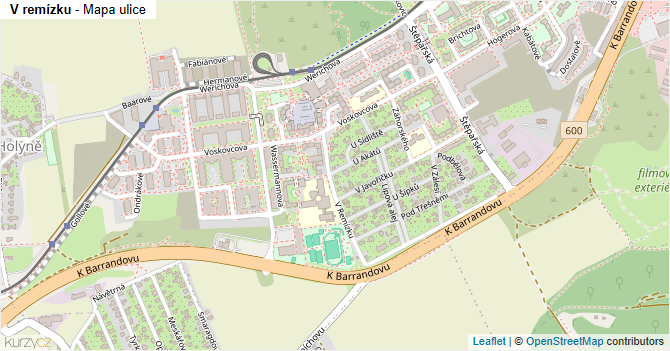 V remízku - mapa ulice
