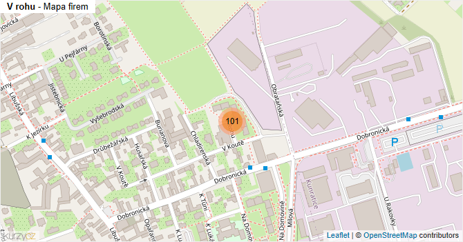 V rohu - mapa firem