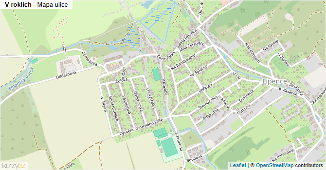 V roklích - mapa ulice