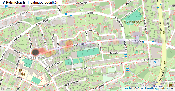 V Rybníčkách - mapa podnikání