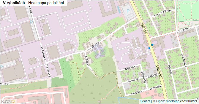V rybníkách - mapa podnikání