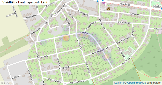 V sídlišti - mapa podnikání