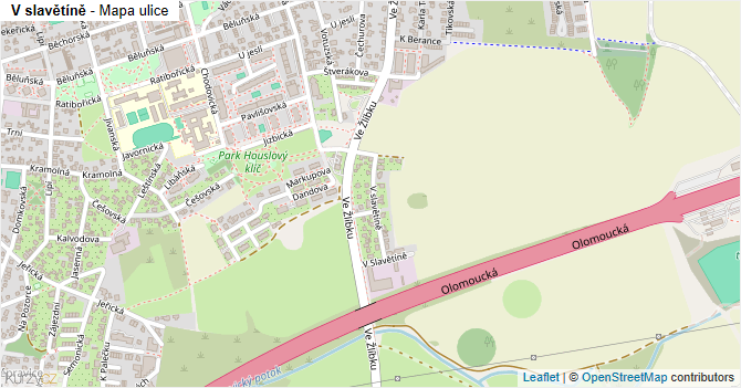 V slavětíně - mapa ulice