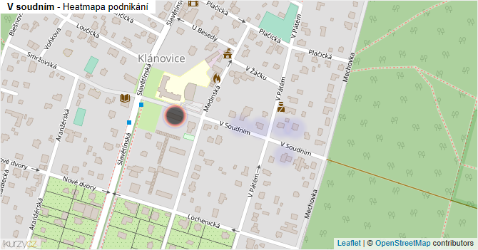 V soudním - mapa podnikání
