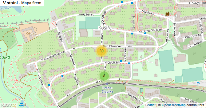 V stráni - mapa firem