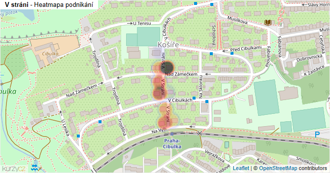 V stráni - mapa podnikání