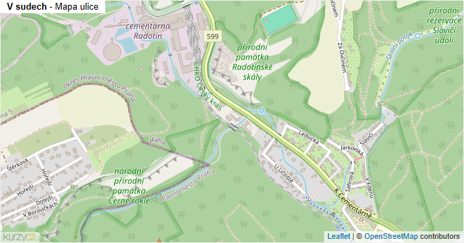 V sudech - mapa ulice