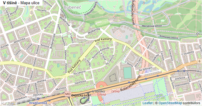 V tišině - mapa ulice