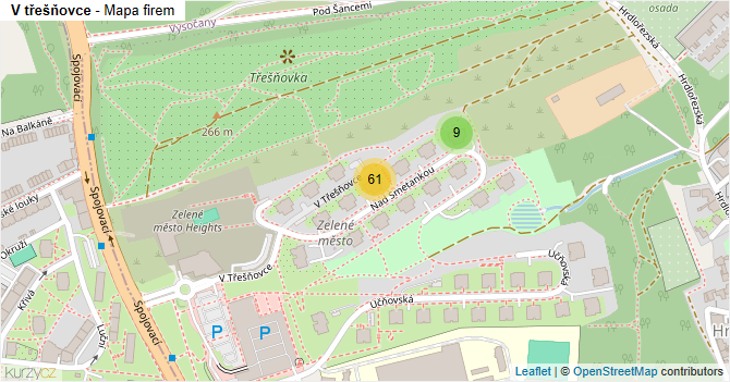 V třešňovce - mapa firem