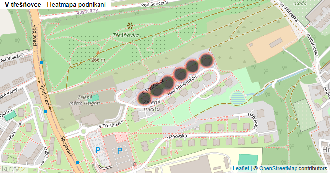 V třešňovce - mapa podnikání