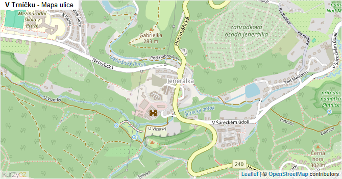 V Trníčku - mapa ulice