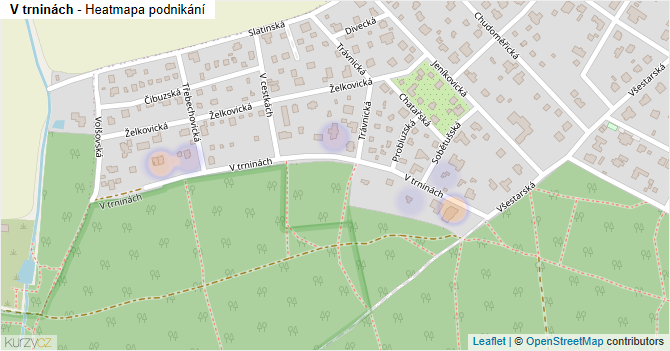 V trninách - mapa podnikání
