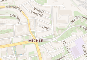 V úhlu v obci Praha - mapa ulice