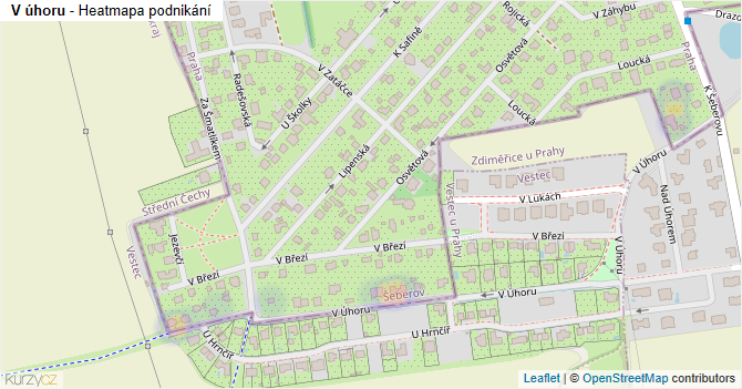 V úhoru - mapa podnikání
