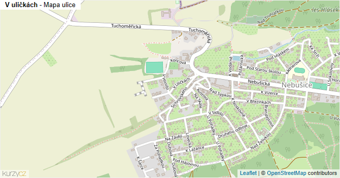 V uličkách - mapa ulice