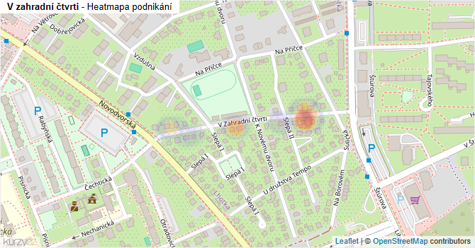 V zahradní čtvrti - mapa podnikání