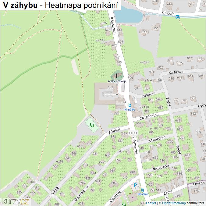 Mapa V záhybu - Firmy v ulici.