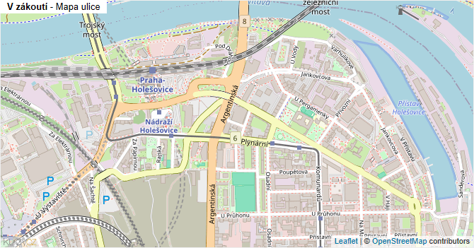 V zákoutí - mapa ulice