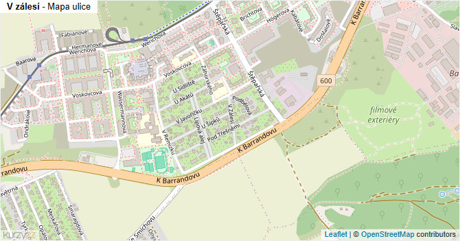 V zálesí - mapa ulice