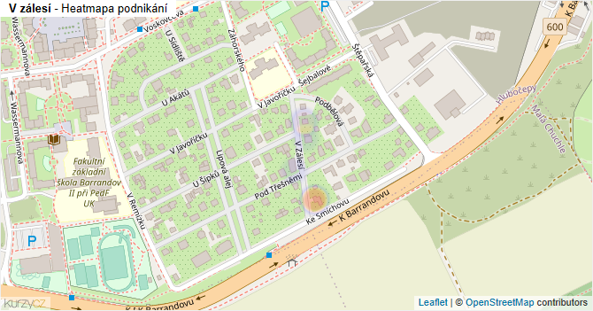 V zálesí - mapa podnikání