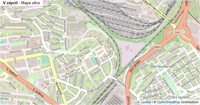 V zápolí - mapa ulice