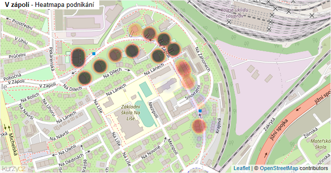 V zápolí - mapa podnikání