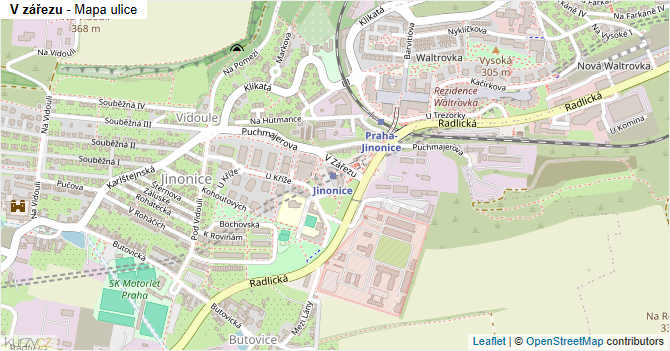 V zářezu - mapa ulice
