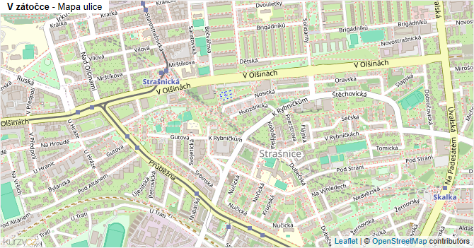 V zátočce - mapa ulice