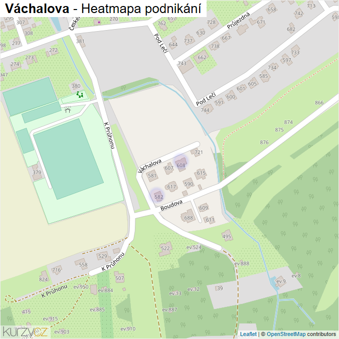 Mapa Váchalova - Firmy v ulici.