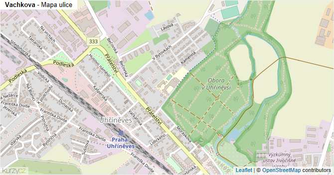 Vachkova - mapa ulice