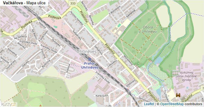 Vačkářova - mapa ulice