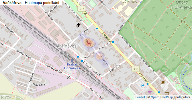 Vačkářova - mapa podnikání